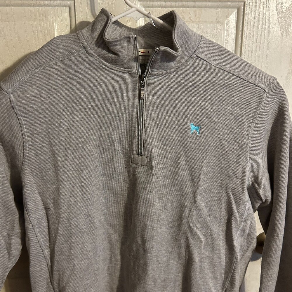 The Black Dog Sweater Mens Medium Gray Sweatshirt 1/4 Zip Golf Outdoor Casual